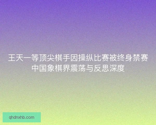 王天一等顶尖棋手因操纵比赛被终身禁赛中国象棋界震荡与反思深度