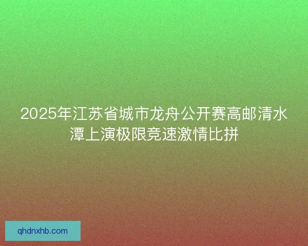 2025年江苏省城市龙舟公开赛高邮清水潭上演极限竞速激情比拼 2025年江苏省城市龙舟公开赛高邮清水潭上演极限竞速激情比拼